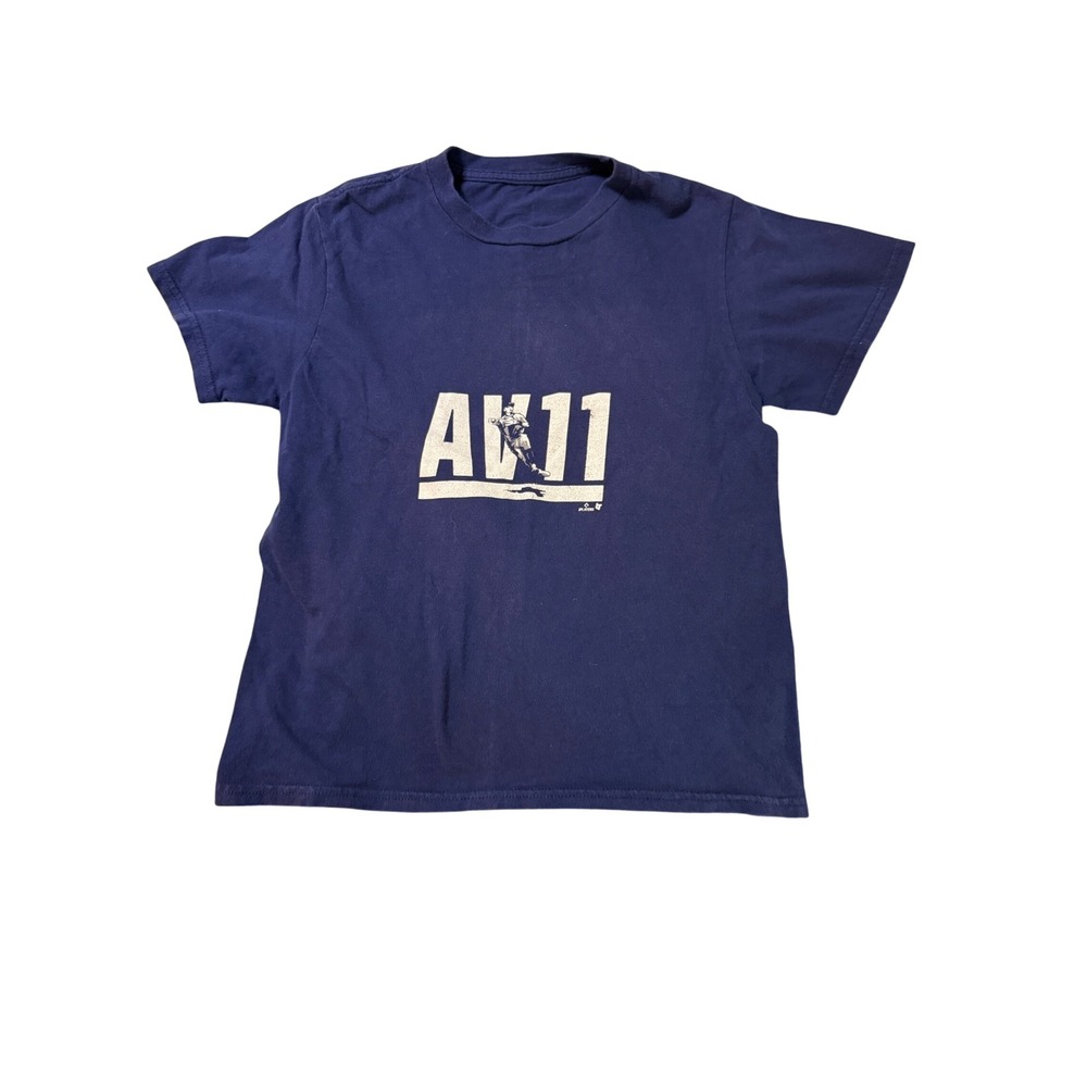 ANTHONY VOLPE: AV11 Size Youth Medium Navy Blue Short‎ Sleeve Shirt 100% Cotton